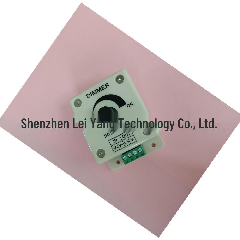 LED Knob Dimmer Controller for 12V Light Strips, 8A Manual Dimming Switch