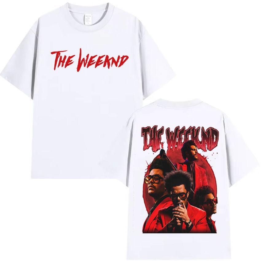 Popový zpěvák Umělec The Weeknd Oboustranný potisk Tričko Pánské oblečení Tričko Estetické Bavlněné Tričko Krátký rukáv Volné Pohodlné Tričko