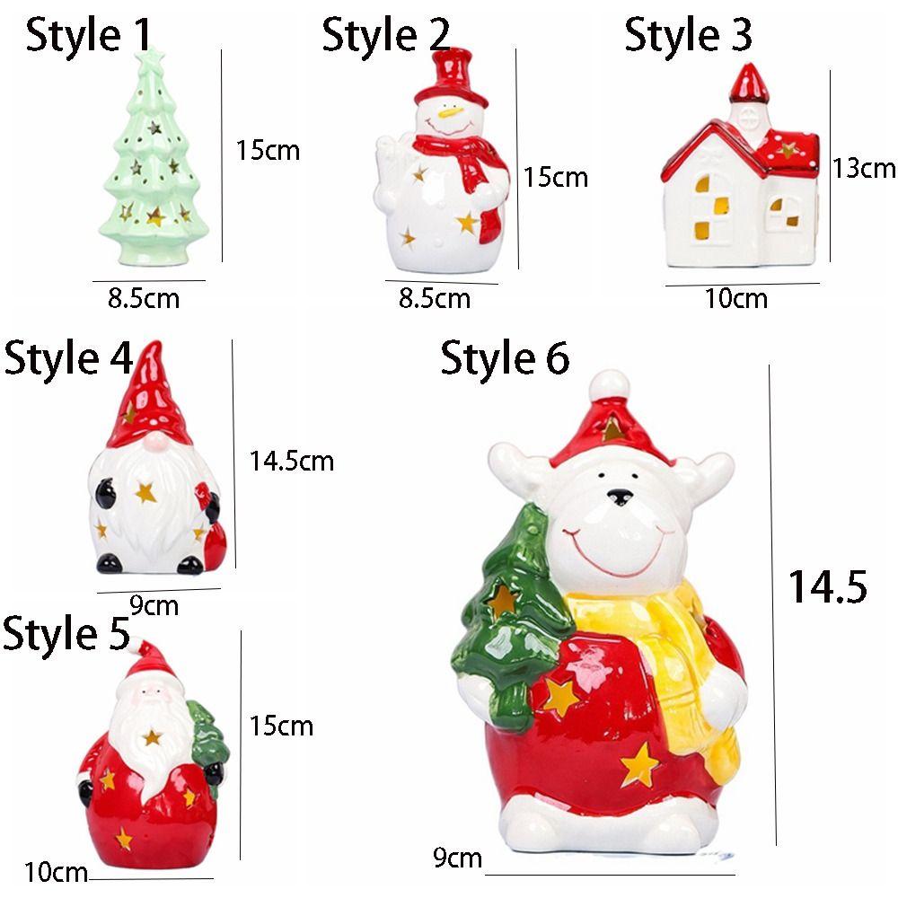 Crafts Ceramic Christmas Night Light Cute Creative Atmosphere Light Handmade Artificial Christmas Snowman Statue Gift