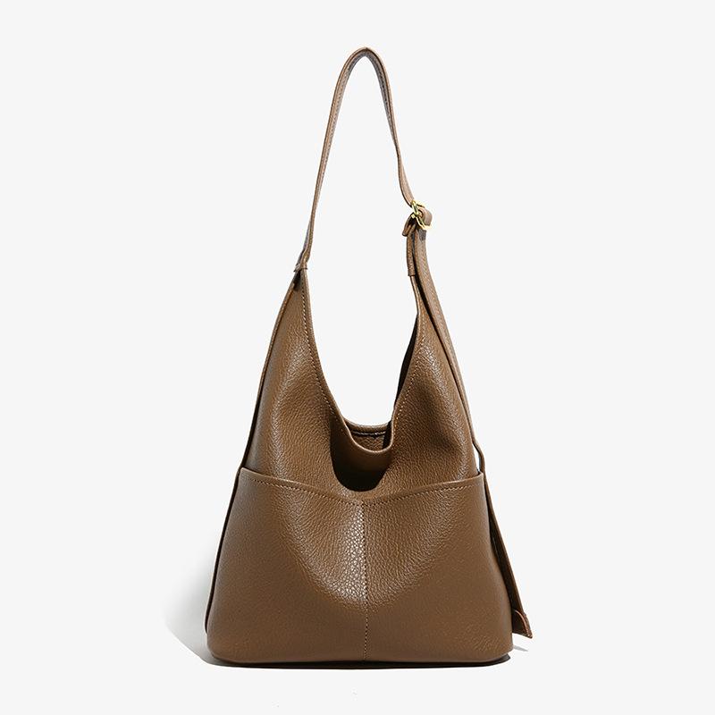 Soft leather bag women's new high-end simple commuter underarm bag large-capacity messenger shoulder bag