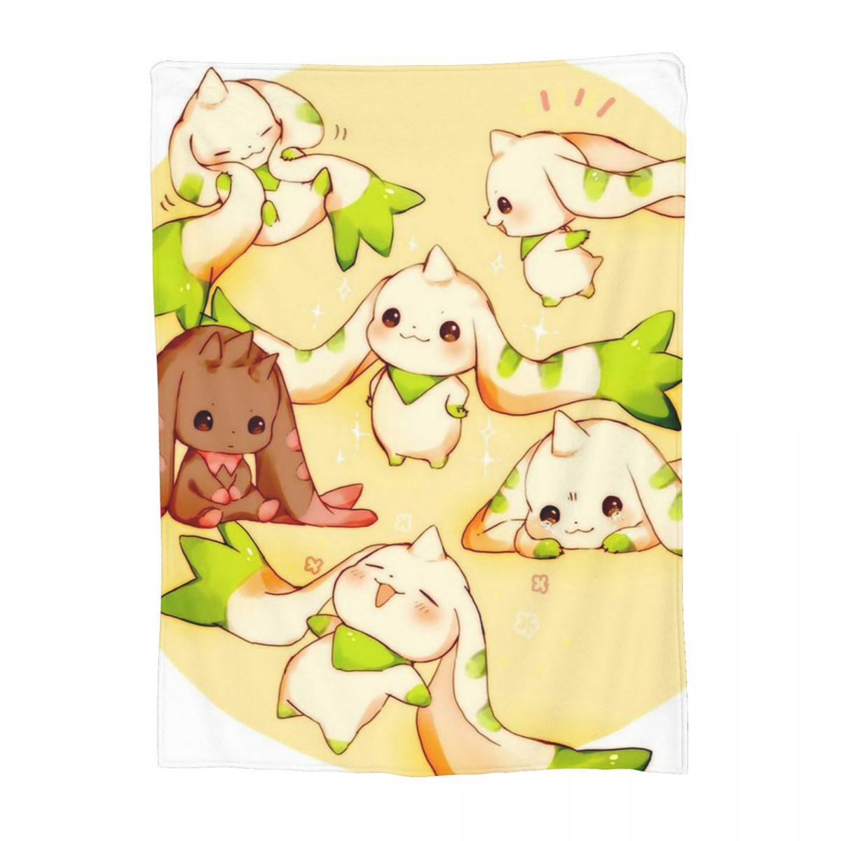 

Terriermon Lopmon Blanket Soft Warm Flannel Throw Blanket Bedspread for Bed Living room Picnic Travel Home Sofa 75x90cm