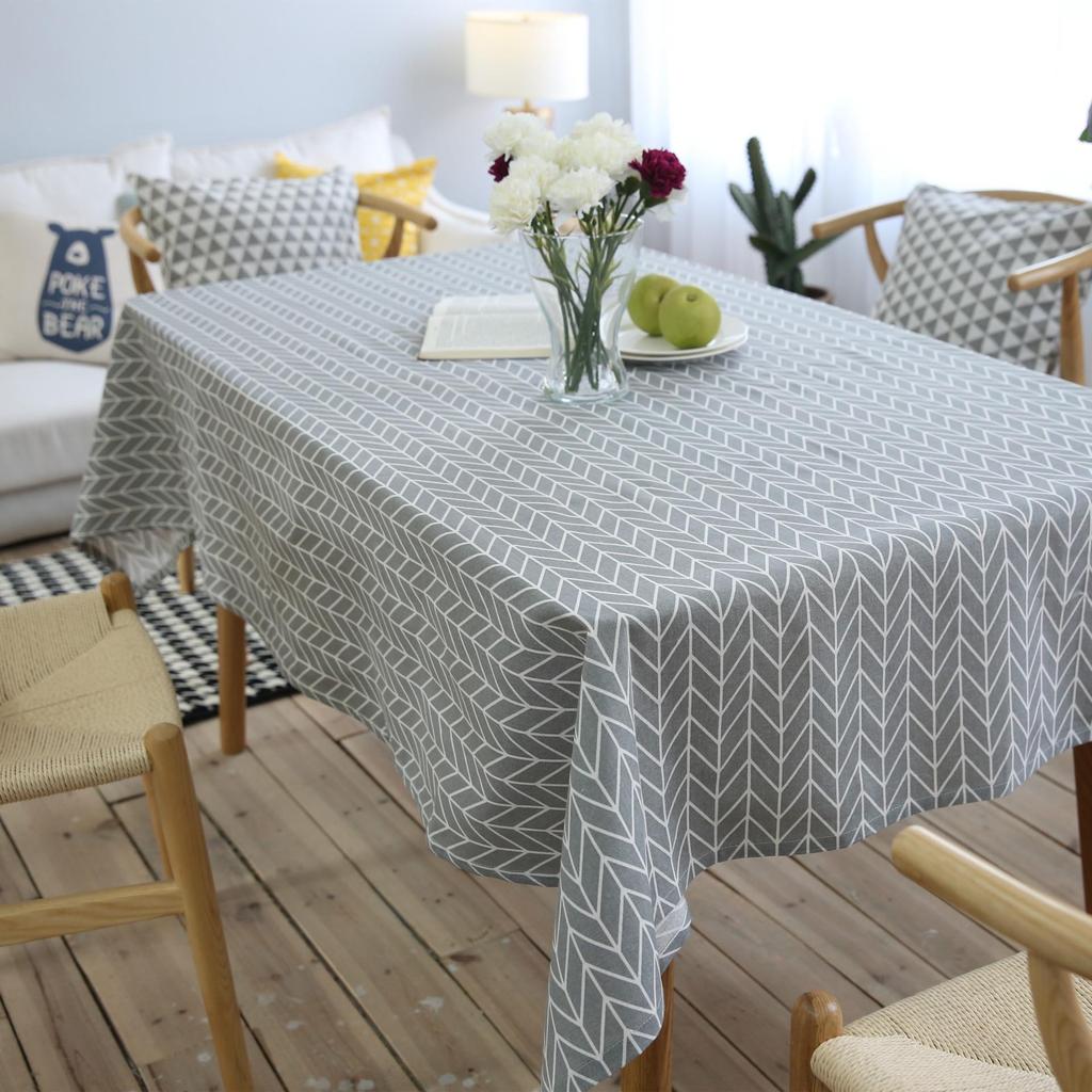 Geometric Art Cotton Linen Tablecloth for Coffee Tables