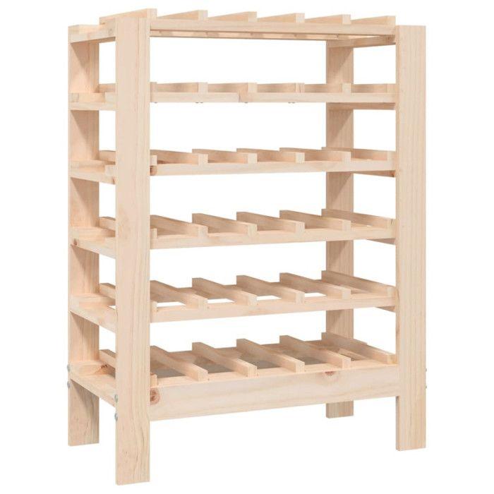 VidaXL Casier à vin 61,5x30x82 cm Bois de pin massif 822556
