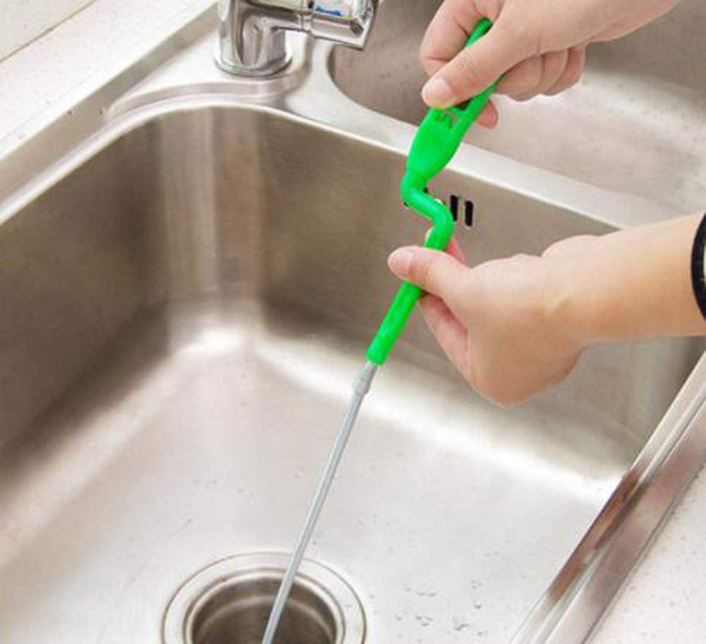 HJ Pipe Cleaner, Spiral Type, Removes Hair and Clogs, Clears Clogs, Wire, Long Type, for Drains, Drains, Sinks, and Bathrooms