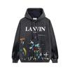 LANVIN Graffiti Ink Logo Unisex Hoodie - Autumn/Winter 2022 Trend