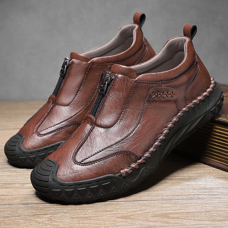 39-48 Men's Leather Casual Shoes Handmade Soft Working Boots Leather Ankle Boots Large Size Driving Moccasins Boots