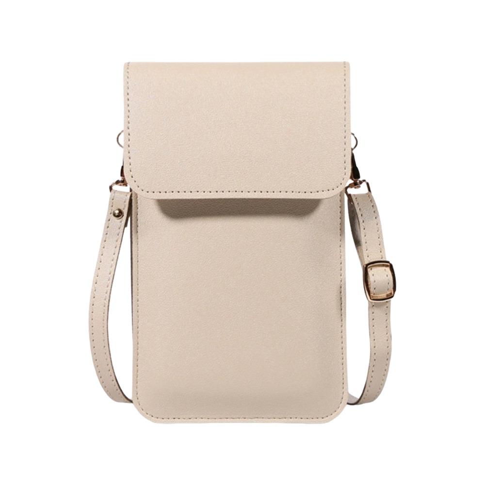 PU Leather Touch Screen Phone Bag Large Capacity Wallet RFID Anti Theft Purse Multifunctional Zipper Flap Handbag For Women бежевый