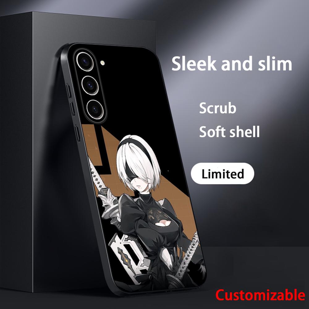 Nier automata sexy game girl pattern Phone Case For Samsung Galaxy S25 S24 S23 S22 S21 S20 Plus Ultra Note20 Soft Black