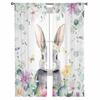Easter Spring Flowers Bunny Sheer Curtains For Living Room Kitchen Window Curtains Bedroom Tulle Voile Curtains