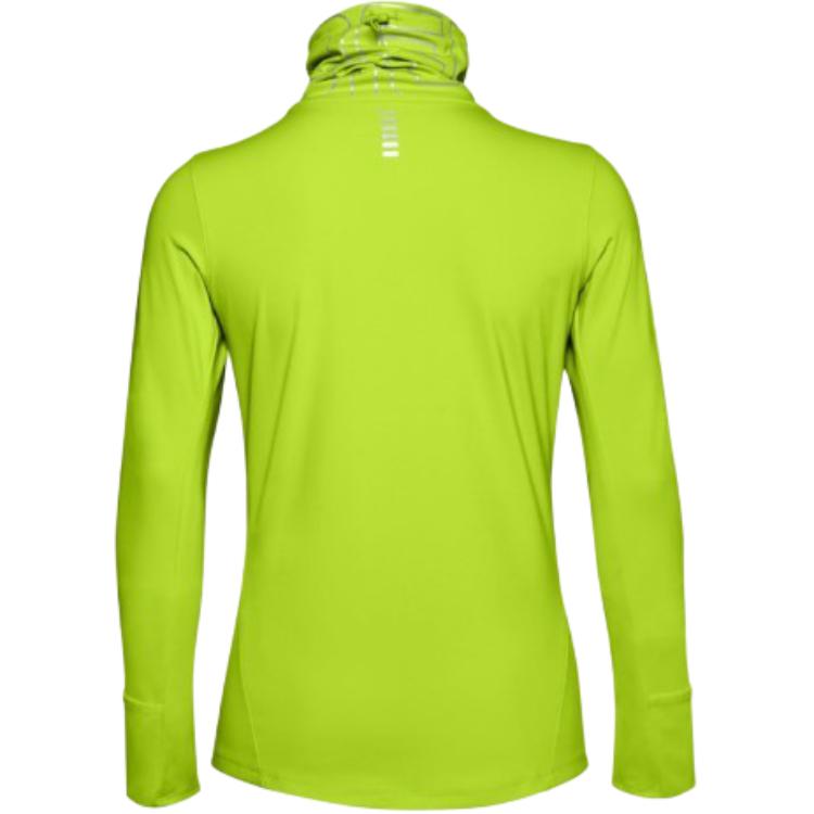 Under Armour Qualifier ColdGear® Breathable High Neck Reflective Running Sports Long Sleeve T-Shirt Women tops Green 1356215-394