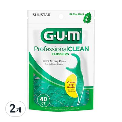 Gum Y-shaped Professional Clean Disposable Dental Floss 891, 40 Pieces, 2 Pieces