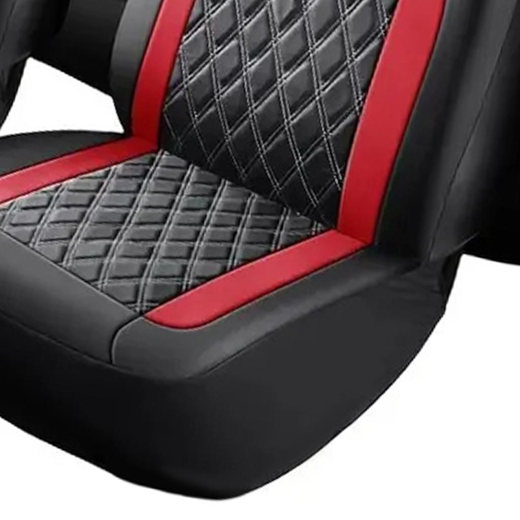 Full Set Car Seat Covers, Universal Fit PU Leather Front and Rear Seat Protectors, Airbag Compatible Automotive Seat