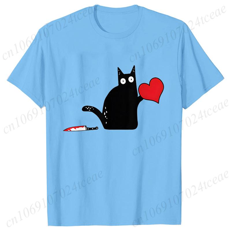 Black Cat with Knift Tee Shirt, Love Couples T Shirts, Couple Shirts, Best Couple Shirts, Lovers Shirt, Black Cat Hearts Outfits
