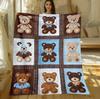 Cute Brown Teddy Bear Pattern Blanket-Lightweight Home Furnishings Bedding Blanket Living Rooms Offices Sofas Chairs and Blanket