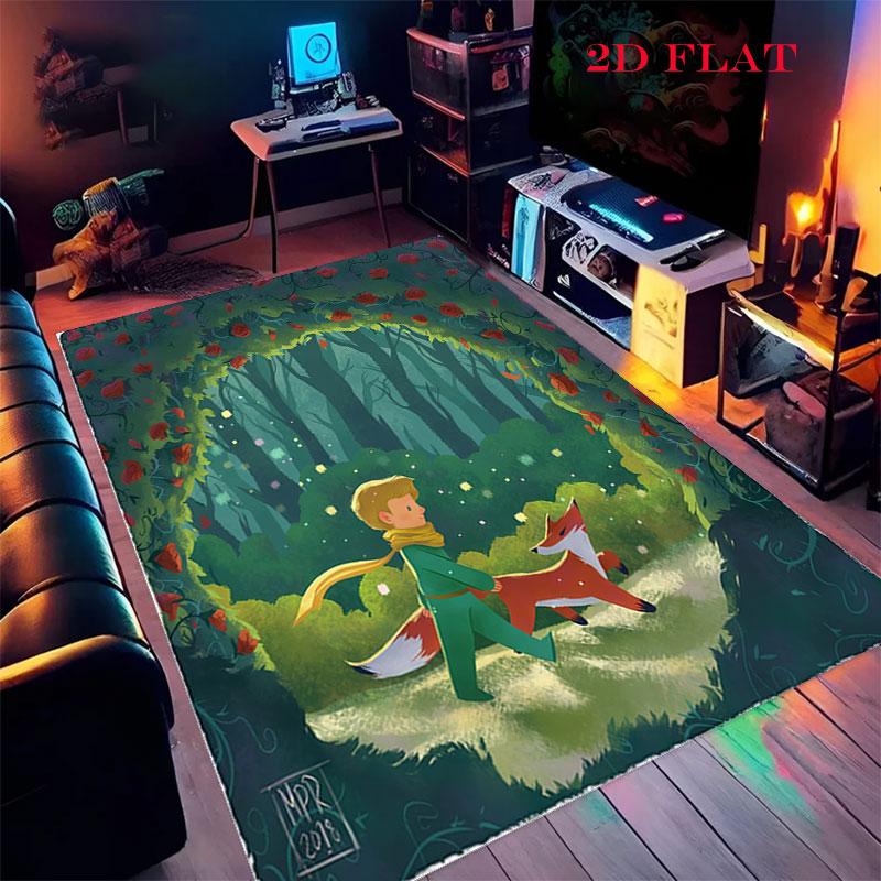 Little Prince Bloom Carpet Rug for Living Room Bedroom Home Sofa Decoration,Kids play Nonslip Floor Mat