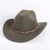 Popular European and American Fashion OL Style One-word Cowboy Hat Men's and Women's High-end Top Hat Jazz Hat Felt Hat