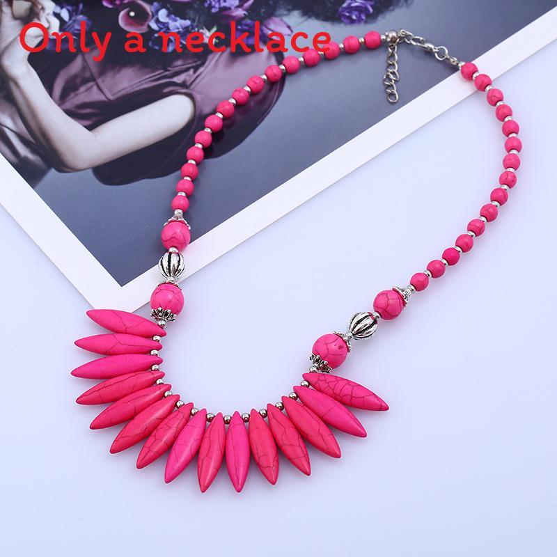 

Богемское бирюзовое ожерелье с длинными зубами и подвеской для повседневной носки RosePink