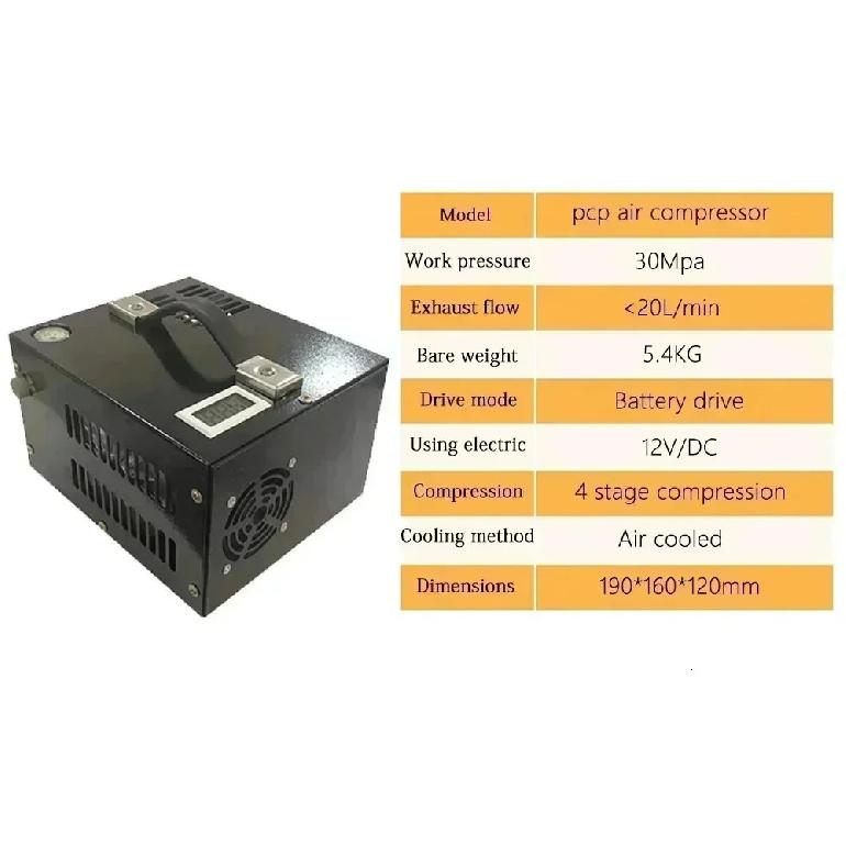 Compresor de Aire Recargador de Bomba PCP 12V 110V 220V 300bar 4500Psi 30Mpa Para Caza Buceo Bomba de Aire para Coche Neumático de Motocicleta