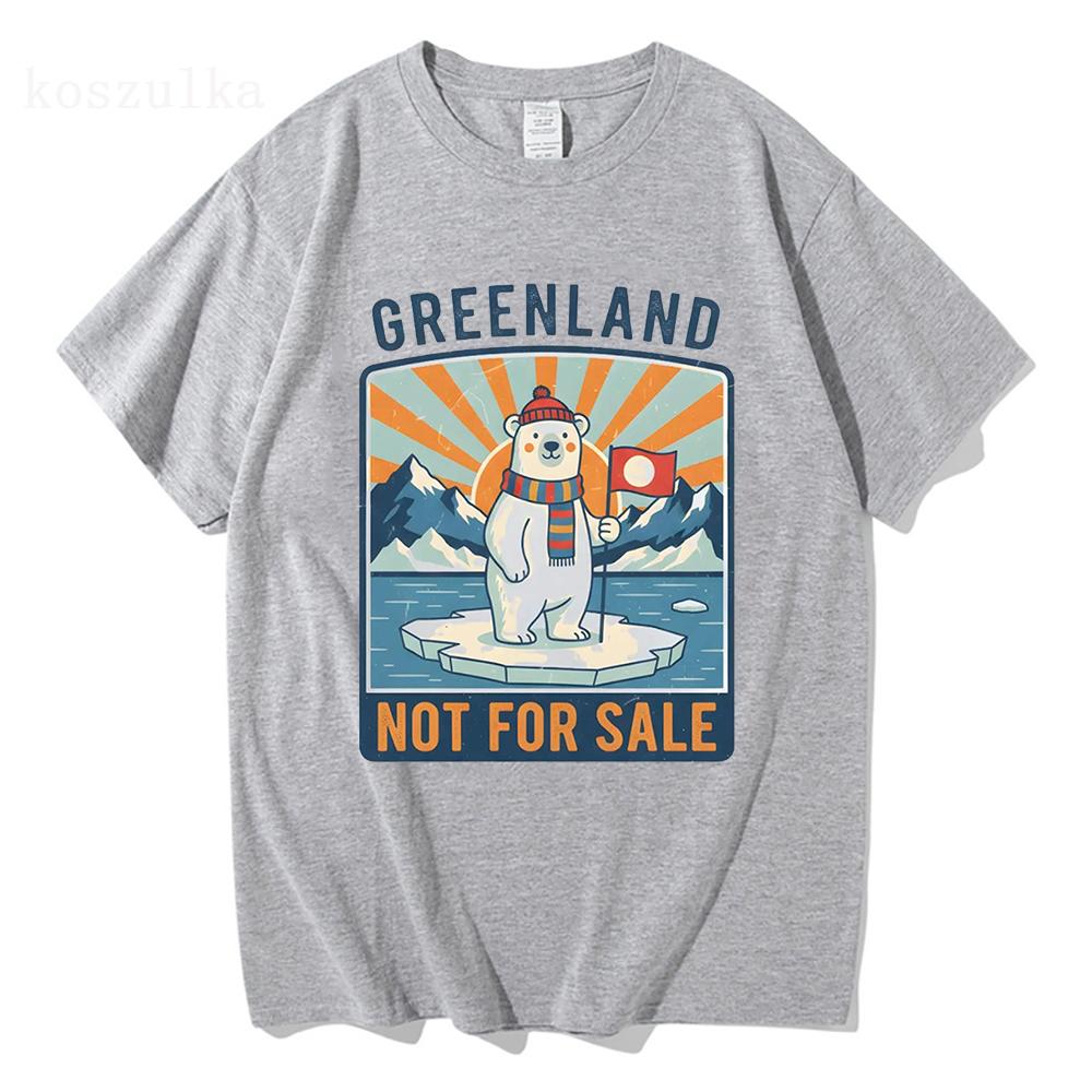 Grönland Nicht zum Verkauf T-Shirt Mode Unisex/Damen Harajuku Grafik T-Shirt Unisex Hohe Qualität Ästhetisch Vintage Baumwollhemden