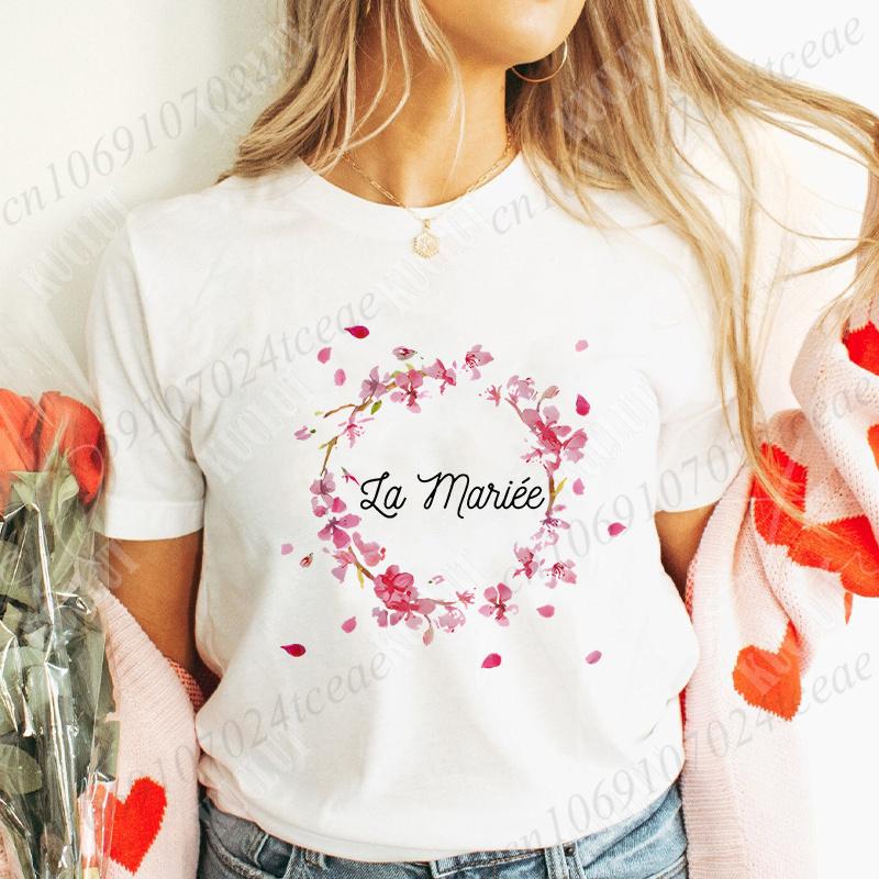 French Girls Bachelorette EVJF Party Tshirt Women Y2k Graphic Tops Team Future Bride T-Shirt Single Farewell Bridal Wedding Tees