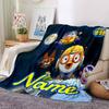 Custom Name Pororo Friends Flannel Blanket for Super Soft Cute Comfort Blanket for Travel Bedding Couch Sofa Blanket