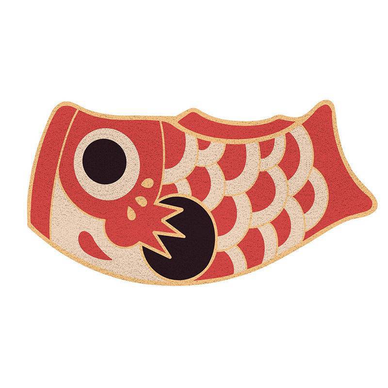 

Welcome Doormat Japanese Style Red Carp Printed Carpet Entrance Hallway Non-Slip Floor Mat Front Door Mat Creative Carp Rugs