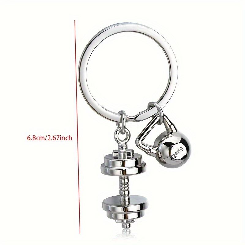 European And American Fashion Trends Combined With Golden Material DIY Dumbbell Keychain, Street Unisex Hip-hop Style Clothing And Accessories