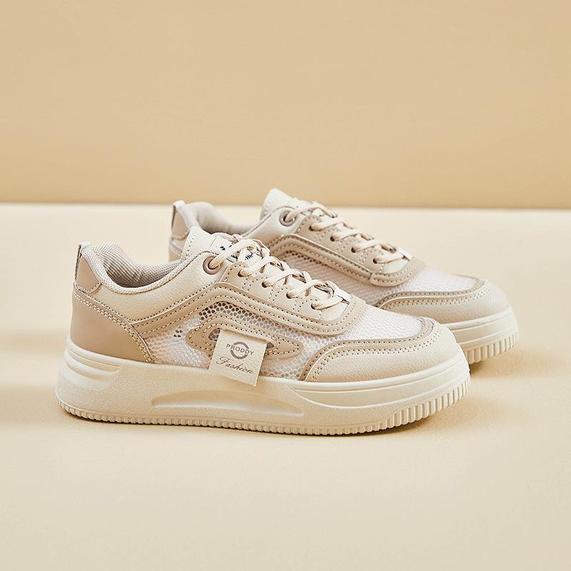Mesh White Shoes for Women In Summer New High-rise Student Shoes Breathable Casual Shoes