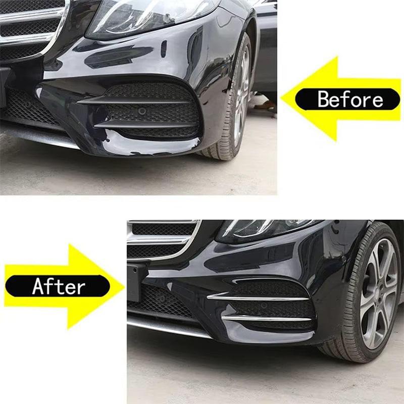 ABS Car Front Fog Lamp Decoration Frame Cover Trim For Mercedes Benz E Class W213 2016- Car Accessories