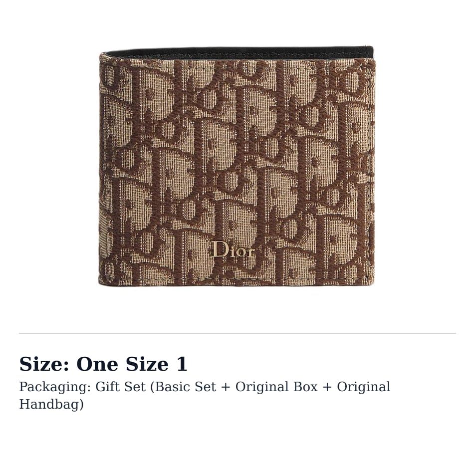 DIOR OBLIQUE Cotton Wallet Men's Brown 2ESBH027YYE-H45E