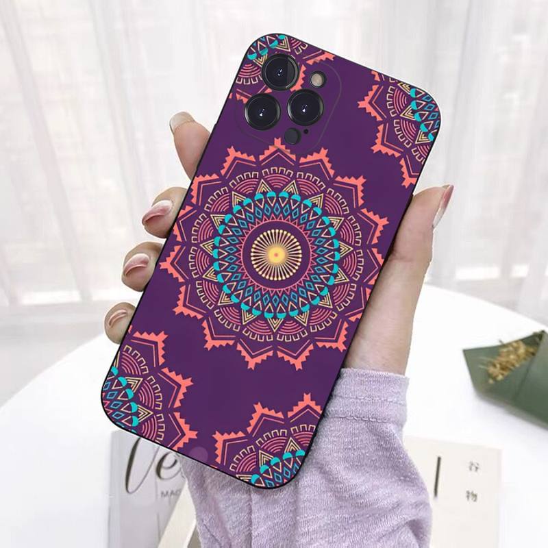 Mandala Chakra Yoga Etui na telefon Silikonowe Miękkie Do iPhone'a 14 13 12 11 Pro Mini XS MAX 8 7 6 Plus X 2020 XR Shell
