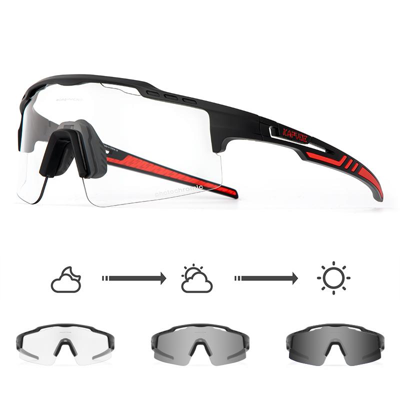 Kapvoe Photochromic Cycling Glasses Sunglasses for Men Women Sport Speed Road Mtb Mountain Bike Bicycle Cycl Eyewear Goggle