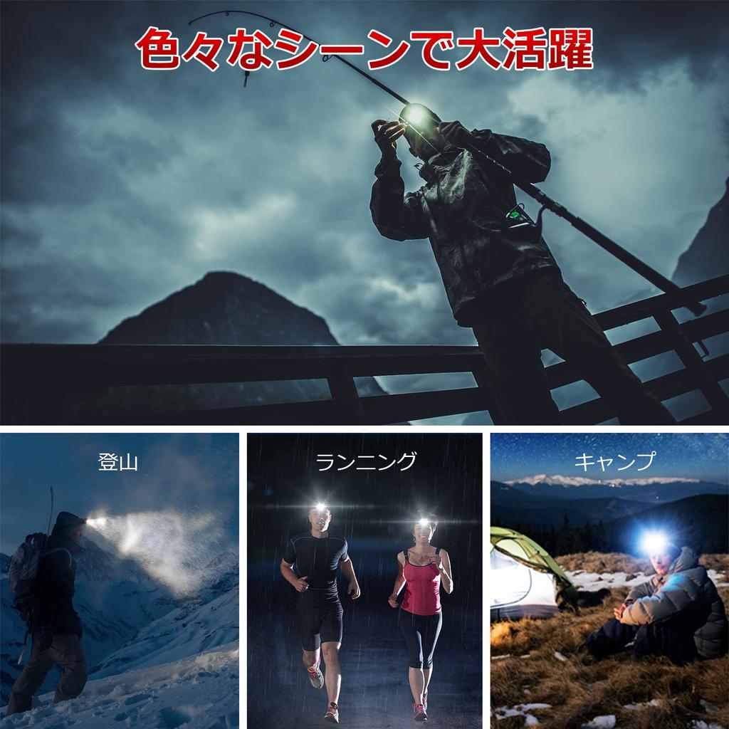 Lepro Rechargeable LED with Bright LED Headlight Red Lighting Hours of Practical Angle Cable Night Head Light Jogging Hiking Outdoor Disaster Power