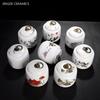 Exquisite Flower Patterns Ceramics Tea Caddy Portable Sealed Tea Leaf Containers Travel Tea Bag Storage Box Spice Organizer