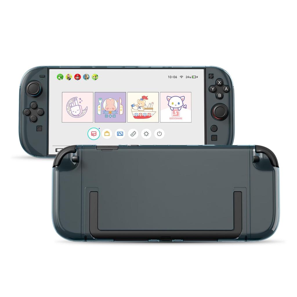 GeekShare Switch 2 Compatible with Switch Switch 2 PC Protective Split Full Easy Removal Transparent Cover, 2025, Cover, Joy-Con Skin, Type,