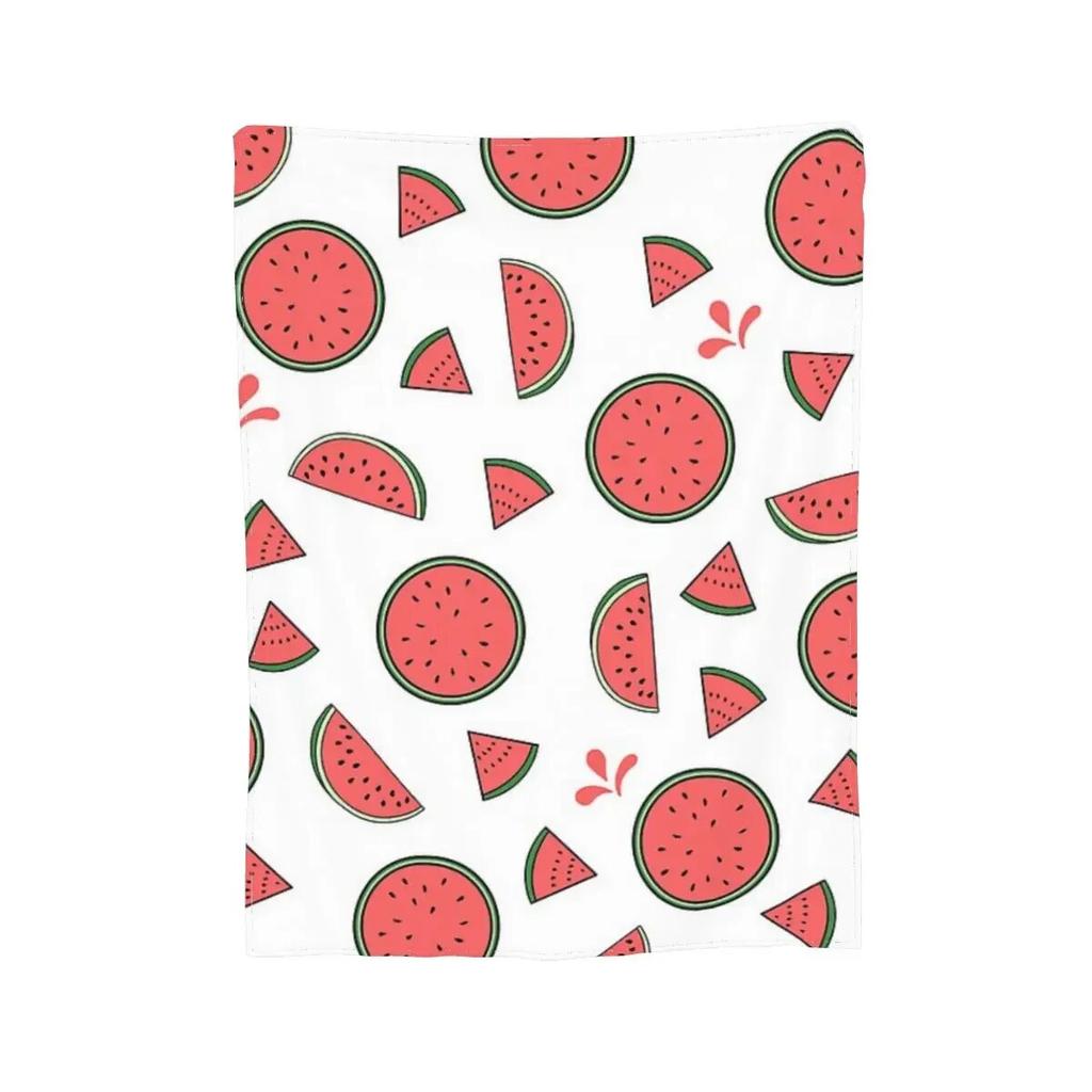 Cute Watermelon Slices Blanket Soft Warm Flannel Throw Blanket Bedspread for Bed Living room Picnic Travel Home Sofa