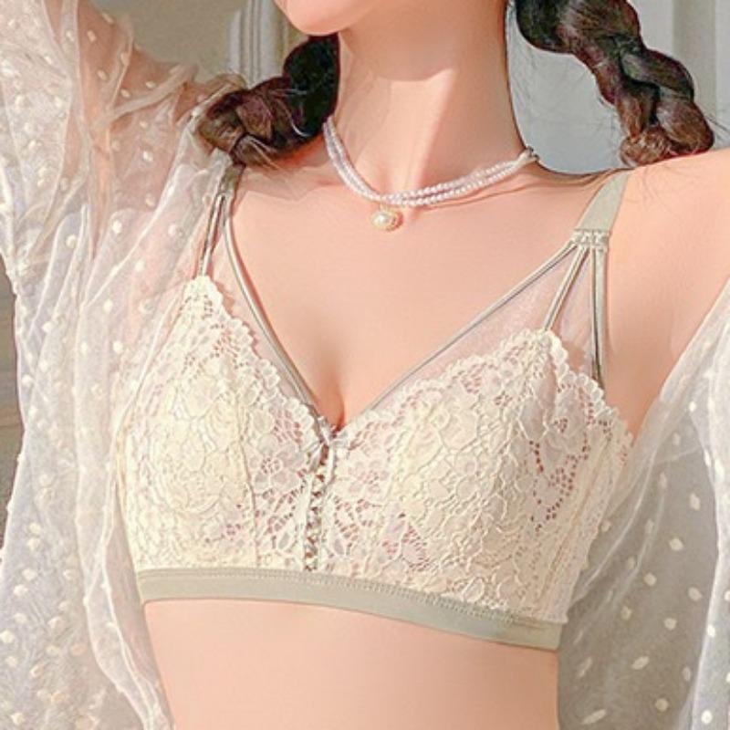 Sommer-Unterwäschemodelle mit ultradünner Spitze zum Sammeln von seitlichen, schlaffen BHs ohne Stahlringe