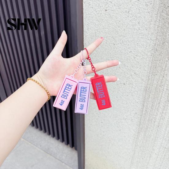 Creative Pendant for Keys Butter Bar Fidget Keychain, Clicker Toy Stress Relief, Cute Lightweight Bag Macaron Color Charm, Portable Novelty