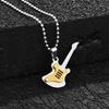 Japanese And Korean Fashion Electric Guitar Hip-Hop Men'S Titanium Steel Pendant Street Personality Rock Men'S And Women'S Punk Necklace