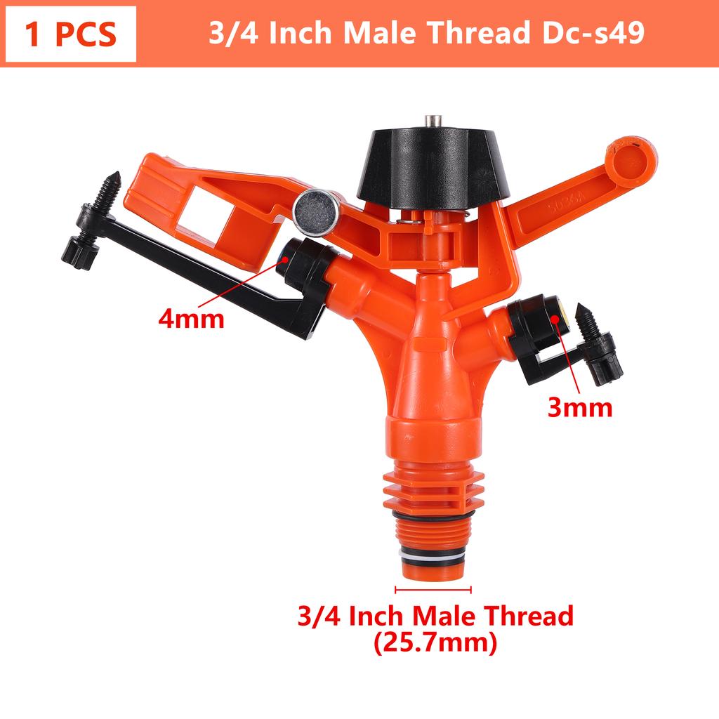 1/2"3/4" 360 Degree Auto Rotating Sprinkler Lawn Impact Sprinkler Adjustable Agricultural Irrigation Rocker Rotating Sprinkler