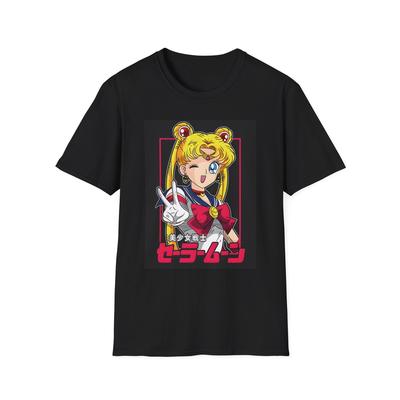 Sailor Moon Porträt Unisex T-Shirt| Anime Retro Japanischer Text