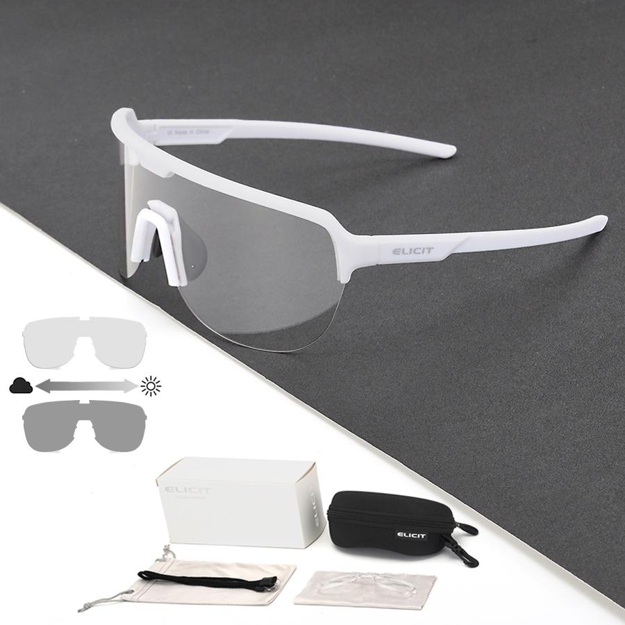 ELICIT Photochromic Cycling Glasses Cycling Sunglasses UV400 Runnning Sunglasses Eyepieces Bicycle EyewV400 Protection Day Night 01