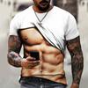 3D Casual Faux Hole Slit Print T Shirt Men White Black Summer Tee Man O Neck Short Sleeve Loose Tops Breathable Couples T Shirts
