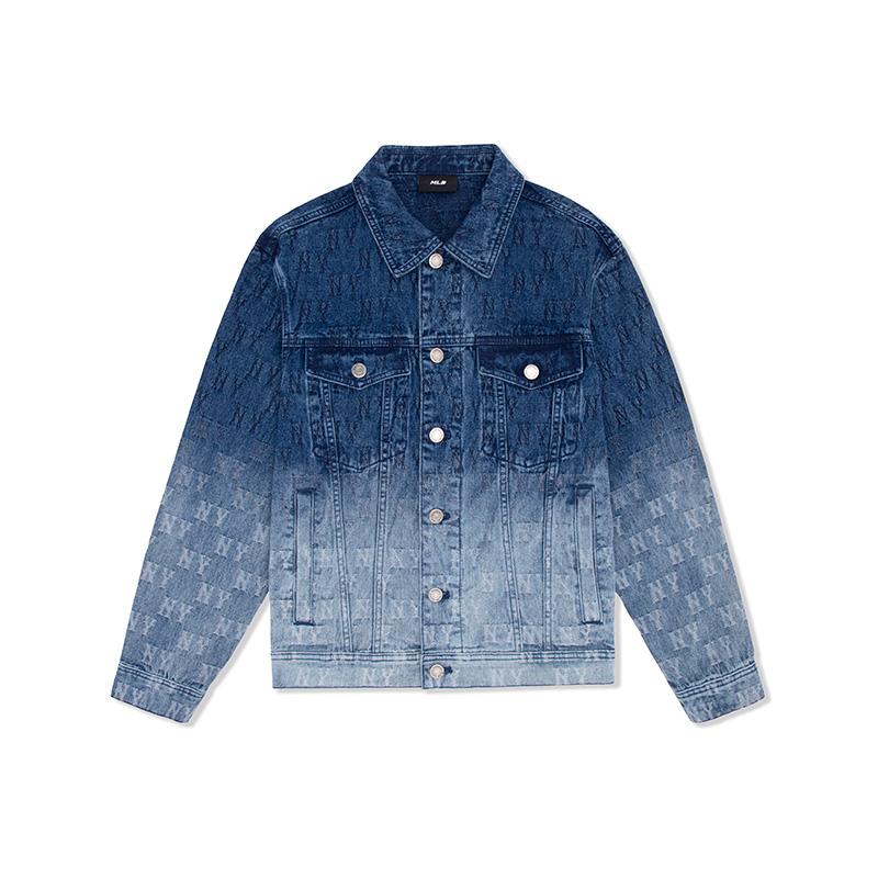 New MLB New York Yankees Old Flower SS25 Denim Jacket Unisex Dark Marine Blue 3ADKM0351-50NYD