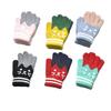 2 Pairs Kids Gloves Full-finger Cartoon Infants Winter Autumn Outdoor Sports Skating Cycling Riding Warm Knitted Mittens