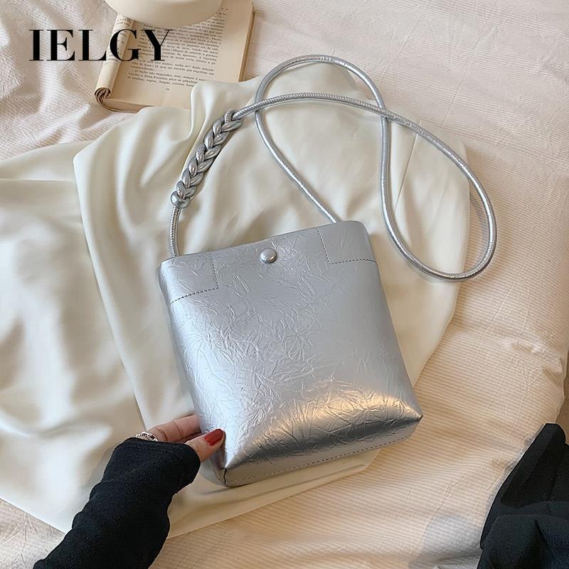 IELGY Ladies Messenger Bag Fashionable Shoulder Texture Summer Commuter Bucket Bag
