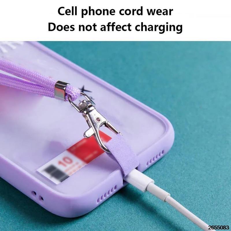 1Pc Phone Lanyard Adjustable Detachable Neck Cord Lanyard Strap Carabiner Compatible Pendant with Card for Mobile Key Fobs Colors