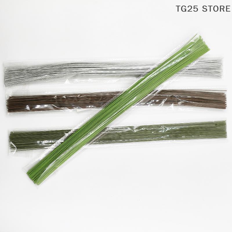 100Pcs 40cm DIY Floral Material Green Flower Wire Stems Artificial Wire Stem Accessoies Wedding Home Decor