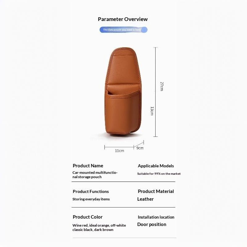 Car Door Cup Holder Storage Bag Universal Back Clip Design Drink Rack Organizer Box Waterproof Seat Back Storage Pocket