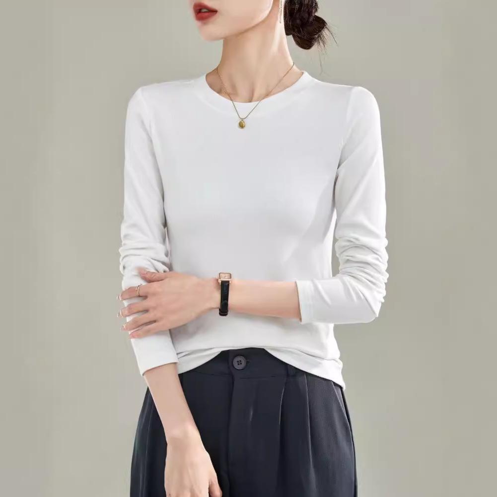 Ankola Women's Red Velvet Half Turtleneck Long Sleeve Shirt - Slimming, High Elastic, Warm, Spring/Autumn 2025